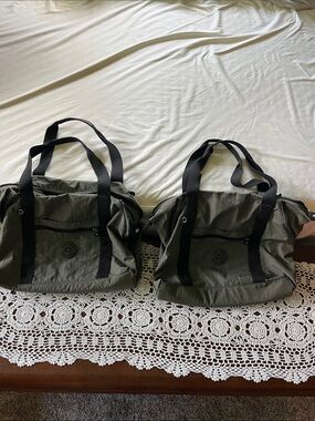 Kipling Olive Green Nylon Travel Totes with Black Straps
Quantity - 2